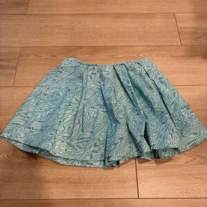 Kate Spade Saturday Blue White Printed Pleated Shorts Size S